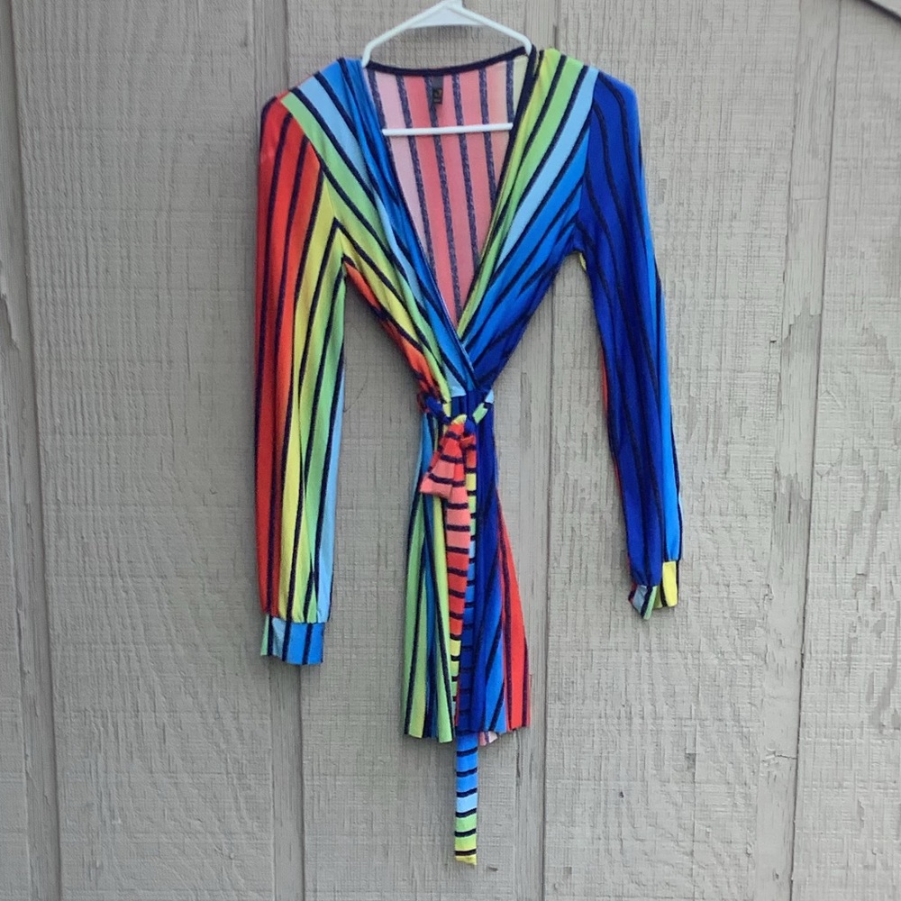 Multi-Color Striped Short Suit